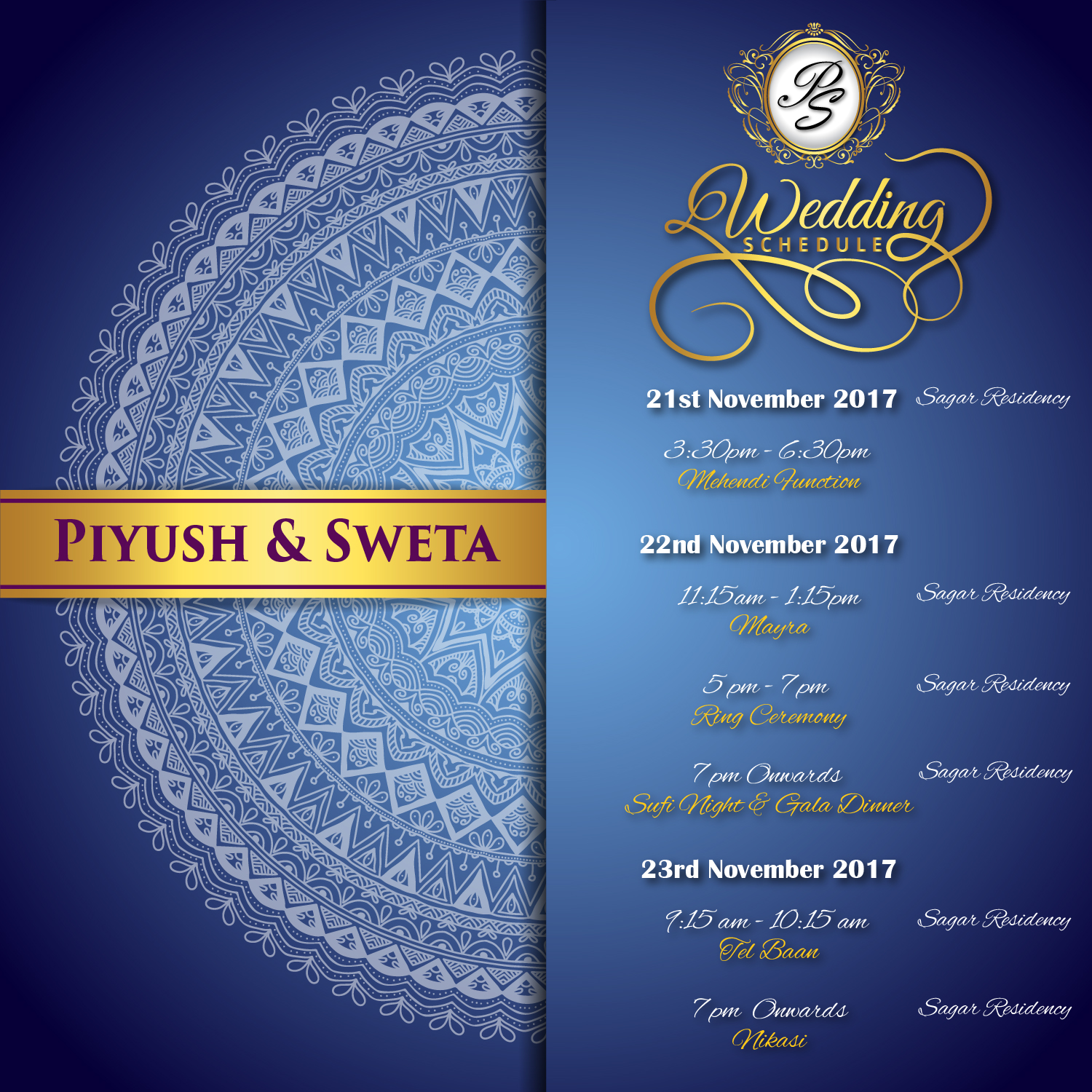 Piyush Sweta Itinerary 01 01 - Invitation Card Design Service by Creative Studio